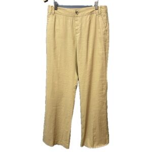 Banana Republic Beige Straight Leg Linen Blend Pants Ladies size 8 Coastal Chic